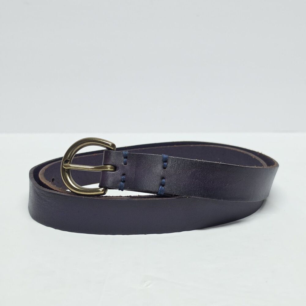 Nordstrom Hinge Purple Leather Women Belt Size L Trouser Fit Minimalist Preppy